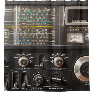 Cortina Para Box Detalhes de um antigo receptor de rádio am