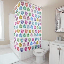Cortina Para Box Diamond Heart Watercolor Pattern Cute Pastel Girly