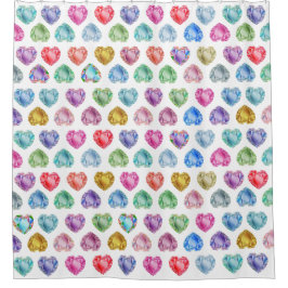 Cortina Para Box Diamond Heart Watercolor Pattern Cute Pastel Girly