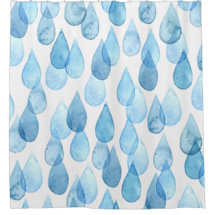 Cortina Para Box Dias de Chuva: Padrão de Aquarela Vintage