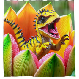 Cortina Para Box Dinossauro Pimentado Amarelo