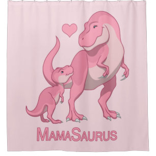 Cortina Para Box Dinossauros MamaSurus T-Rex e Baby Girl