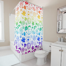 Cortina Para Box Diversão Arco-íris espirais coloridas face a fundo