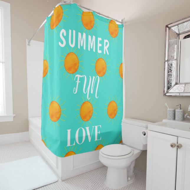 Cortina Para Box Diversão de Verão com Amor Turquesa  (In Situ)