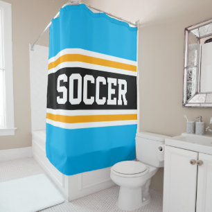 Cortina Para Box Diversão SOCCER Céu Atlético Azul Tiras Amarelas P