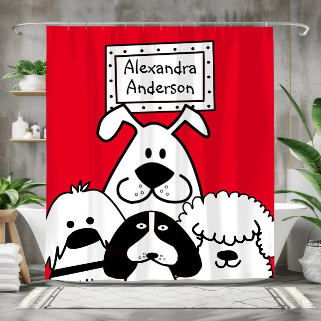 Cortina Para Box do Lover de Cachorro Personalizado (Personalized Dog Lover's Shower Curtain)