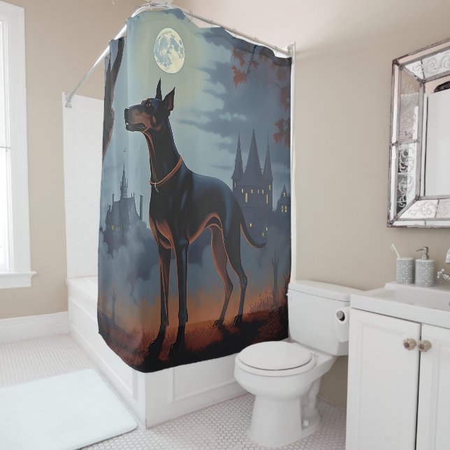 Cortina Para Box Doberman Halloween Assustador (In Situ)