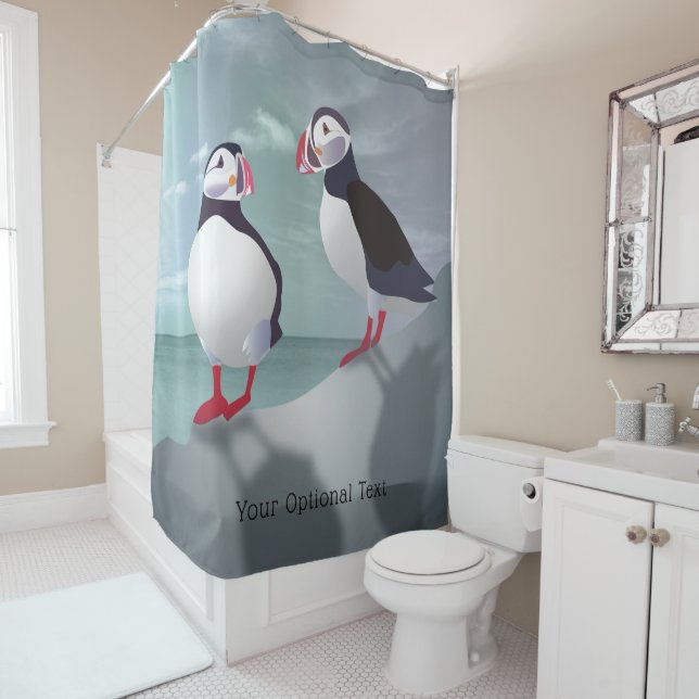 Cortina Para Box Dois Puffins Design (In Situ)
