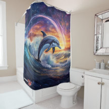 Dolphin Surfs Galaxy Design por Rich AMeN Gill