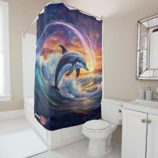 Cortina Para Box Dolphin Surfs Galaxy Design por Rich AMeN Gill