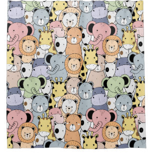 Cortina Para Box Doodle animal dos desenhos animados