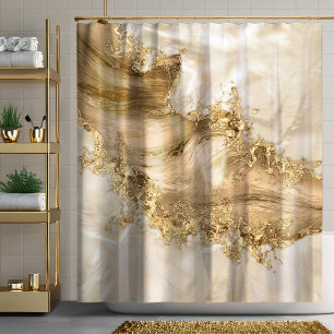 Cortina Para Box Dourado e pérola - Splatter e fluxo