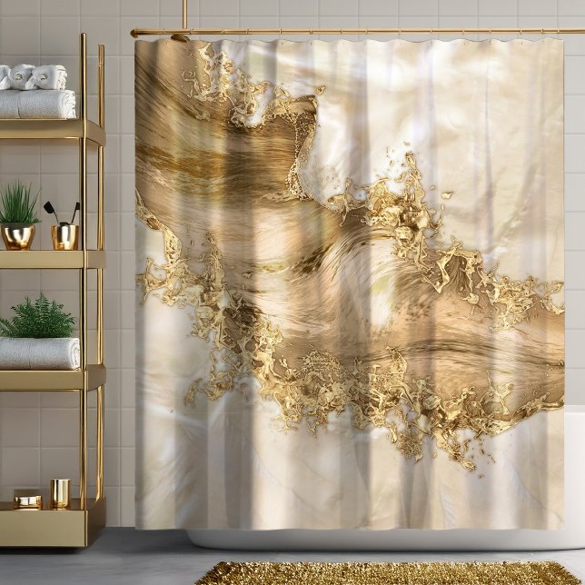 Cortina Para Box Dourado e pérola - Splatter e fluxo (Criador carregado)