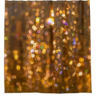 Cortina Para Box Dourado Natal: Fundo Abstrato de desfocado