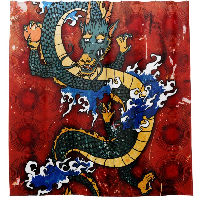 Cortina Para Box Dragão Japonês (Frente)