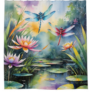 Cortina Para Box Dragonfly Pond Lili pads Dragonflies