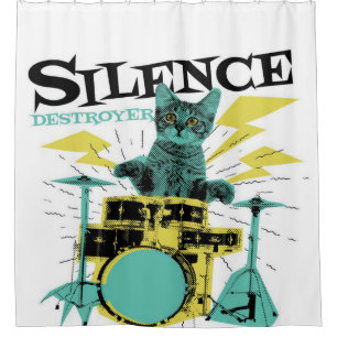 Cortina Para Box Drummer Cat Destruidor de cobertor