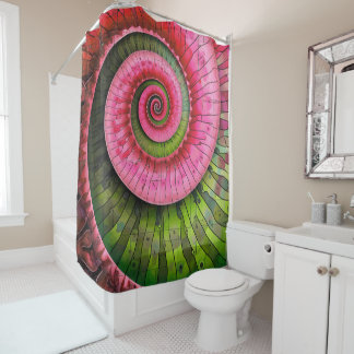 Cortina Para Box Dubman Designs: Fibonacci Rosa e Verde Brilhante