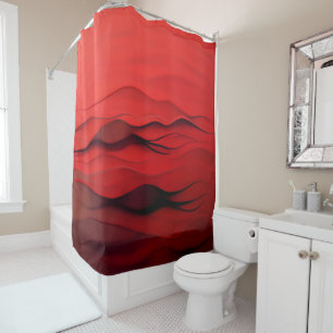 Cortina Para Box Dunas Vermelhas – Arte de Ondas Abstratas Minimali