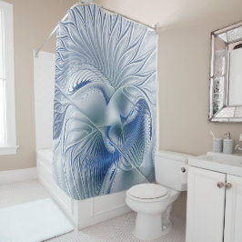 Cortina Para Box Dynamic Fantasy Abstract Blue Tones Fractal Art