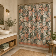 Eclético Boho Terracota Carvão Vegetal Floral