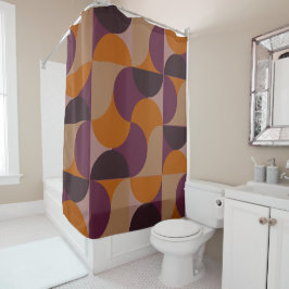 Cortina Para Box Eclipse de Vinho Queimado Moderno do Século médio