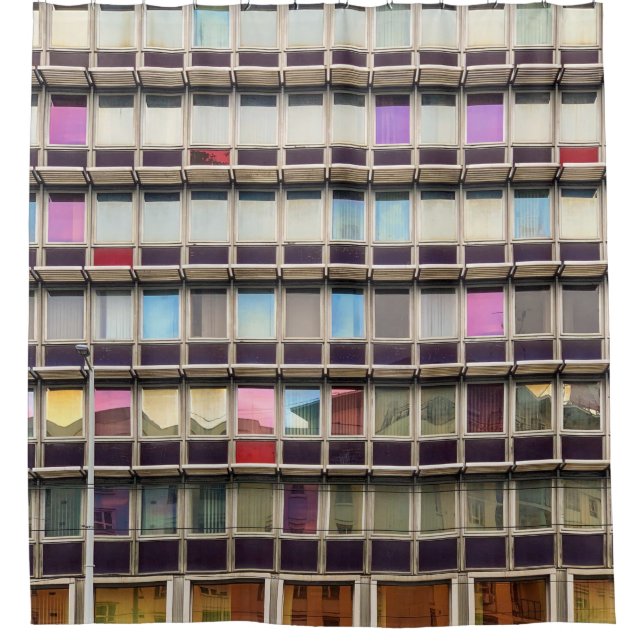Cortina Para Box Edifício Colorido (Frente)
