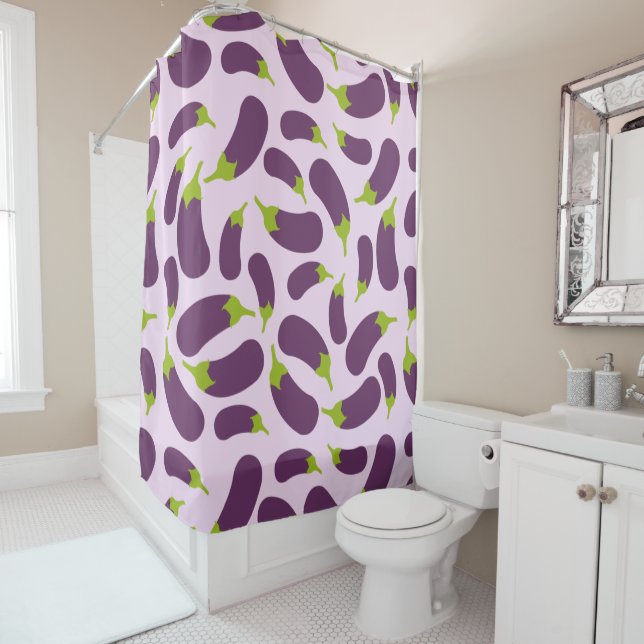 Cortina Para Box EggPlant EggPlant Purple Vegetal Design (In Situ)