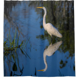 Cortina Para Box Egret White Water Bird Natureza Animal