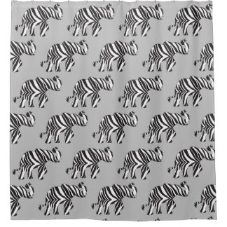 Cortina Para Box Elefante na Impressão Zebra