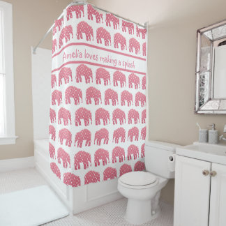 Cortina Para Box Elefante Rosa Personalizado 