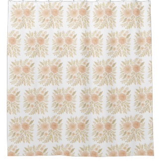 Cortina Para Box Elegância Botânica Rosada – Arte Floral Transparen