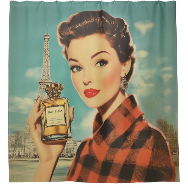 Cortina Para Box Elegância de Anúncio Perfume em Paris (Frente)