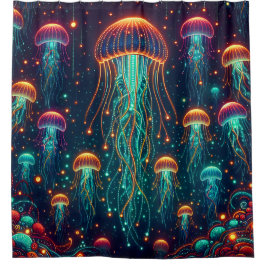 Cortina Para Box Elegância Elétrica: Radiância Aquática