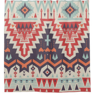 Cortina Para Box Elegância Tribal: Impressão de Étnica Geométrica