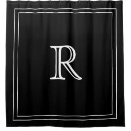 Cortina Para Box Elegant Black &White Initial Monogram 