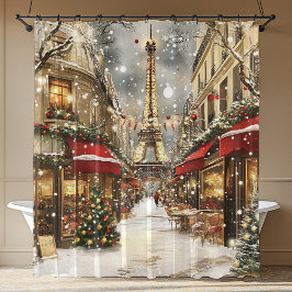 Cortina Para Box Elegant Christmas in Paris Holiday