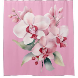 Cortina Para Box Elegant Pink Orchids Shower Curtain