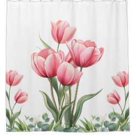 Cortina Para Box Elegant Pink Tulips Floral Mother's Day Gift 
