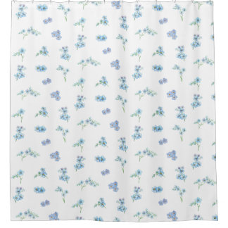 Cortina Para Box Elegante Aquarela Me Esqueça Não Flores