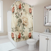 Elegante Design Floral Rosa Vintage Bege