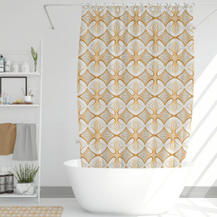 Cortina Para Box Elegante, Dourado e Meio século de Creme Moderno