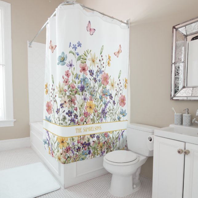 Cortina Para Box Elegante Floral Botânico (In Situ)