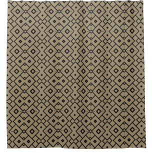 Cortina Para Box Elegante impressão de lattice de diamante preto e