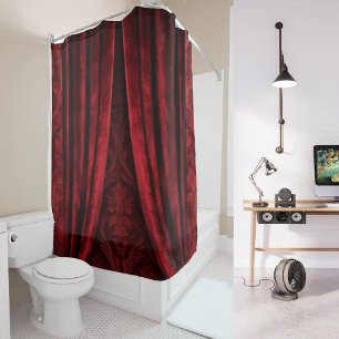 Cortina Para Box Elegante Luxo Vermelho Veludo Casamento Marrom Esc