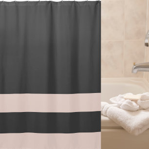 Cortina Para Box Elegante Moderno Charcoal Cinza Escuro e Rosa