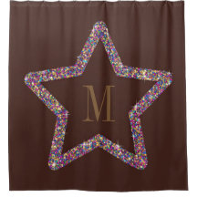 Elegante monograma brilhante de estrela marrom