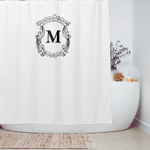 Cortina Para Box Elegante Monograma Personalizado Rebuscado 