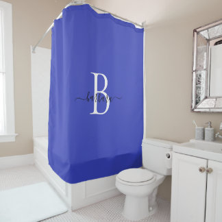 Cortina Para Box Elegante Nome em Letra de Forma Azul