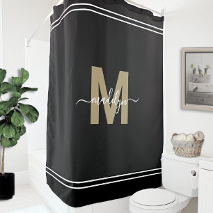 Cortina Para Box Elegante Nome Feminino em Grafia com Monograma Pre